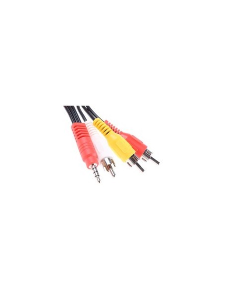 Cable A/V mini Jack 4 polos a 3 RCA 1,80m